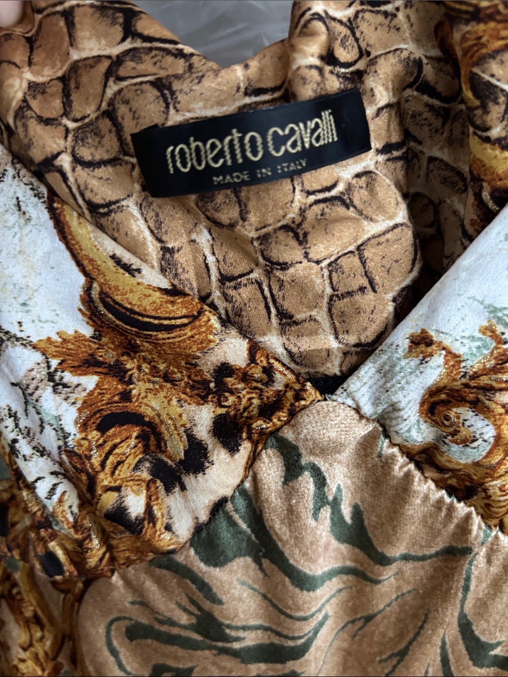 Roberto Cavalli Vintage Rare A/W 2005 Baroque Animal Print Silk Midi Dress Gown - Picture 7 of 16